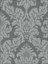 Raised Glitter Damask fabric in charcoal color - pattern number UK10435 - by Seabrook in the Mica by Pear Tree Studios collection