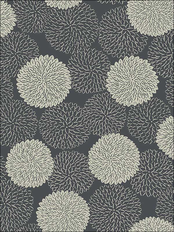 Blithe Floral fabric in charcoal color - pattern number 2764-24327 - by A Street Prints in the Mistral collection