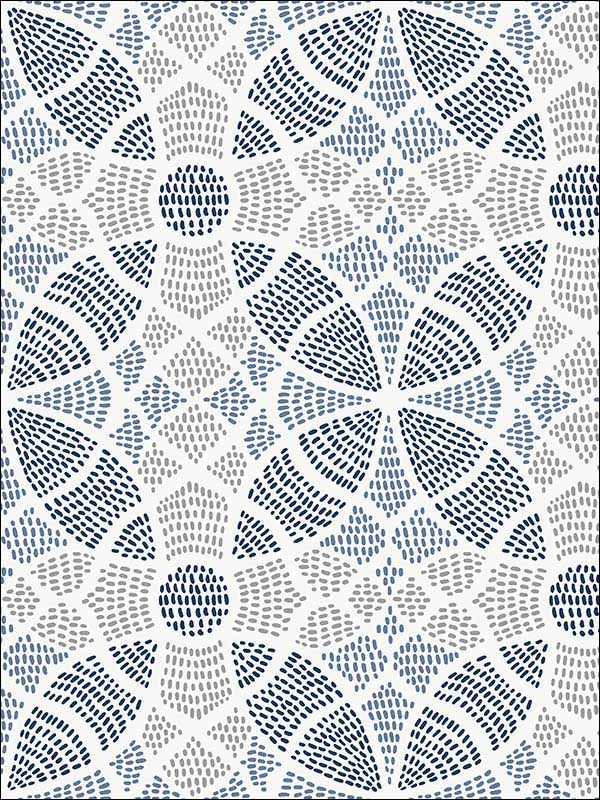 Zazen Geometric fabric in blue color - pattern number 2764-24335 - by A Street Prints in the Mistral collection