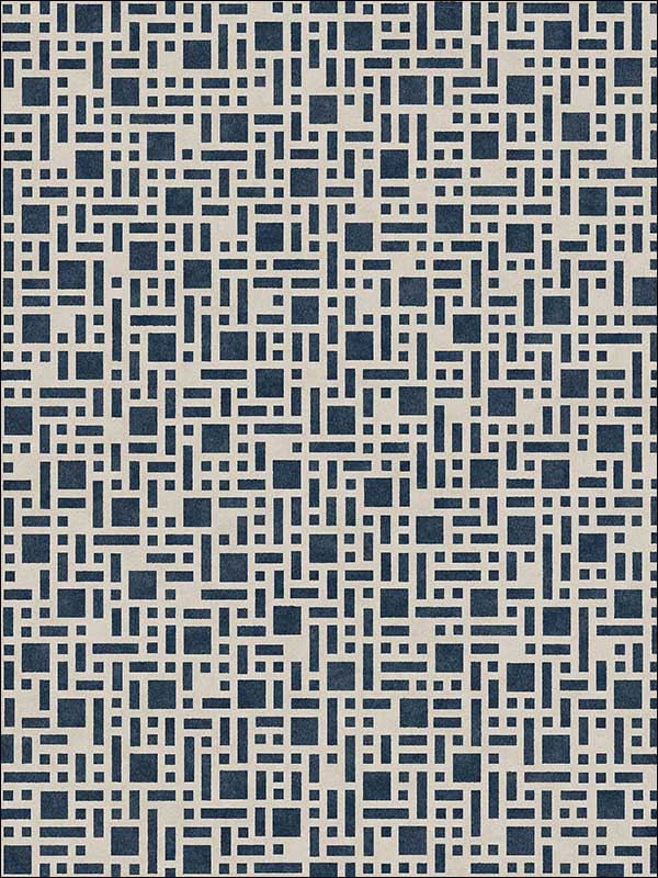 Bento Geometric fabric in indigo color - pattern number 2764-24339 - by A Street Prints in the Mistral collection