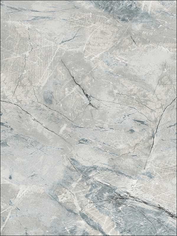Carrara Marble fabric in teal blue color - pattern number WF36312 - by Patton Norwall in the Wall Finishes collection