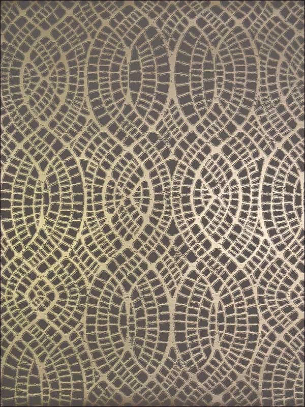 Tortoise wallpaper in taupe and gold color - pattern number NW3559 - by Antonina Vella in the Modern Metals collection