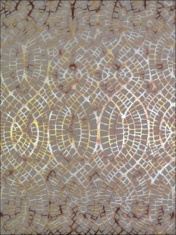 Tortoise wallpaper in khaki and multi color - pattern number NW3560 - by Antonina Vella in the Modern Metals collection