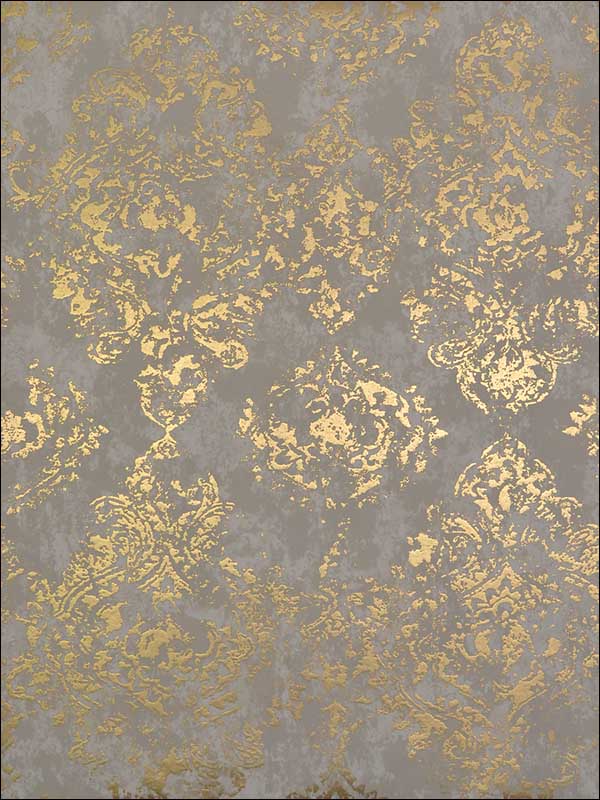Stargazer fabric in khaki and gold color - pattern number NW3564 - by Antonina Vella in the Modern Metals collection