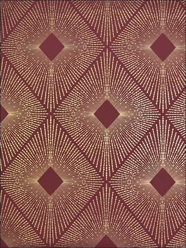Harlowe fabric in red and gold color - pattern number NW3588 - by Antonina Vella in the Modern Metals collection