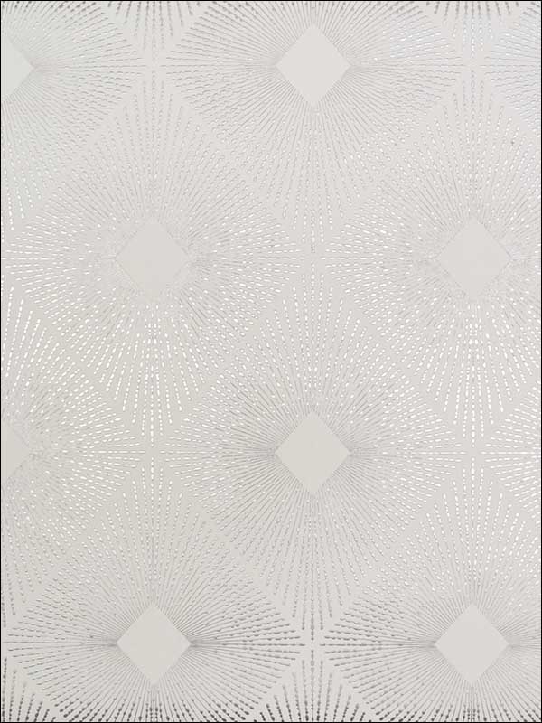 Harlowe fabric in white and silver color - pattern number NW3591 - by Antonina Vella in the Modern Metals collection