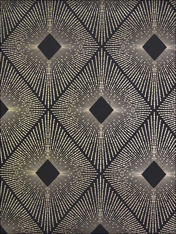 Harlowe fabric in black and gold color - pattern number NW3593 - by Antonina Vella in the Modern Metals collection