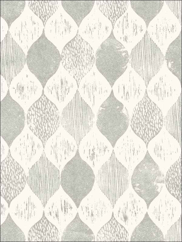 Garden Trowel Woodblock Print wallpaper in grey color - pattern number ME1564 - by Magnolia Home by Joanna Gaines in the Magnolia Home Vol 2 collection