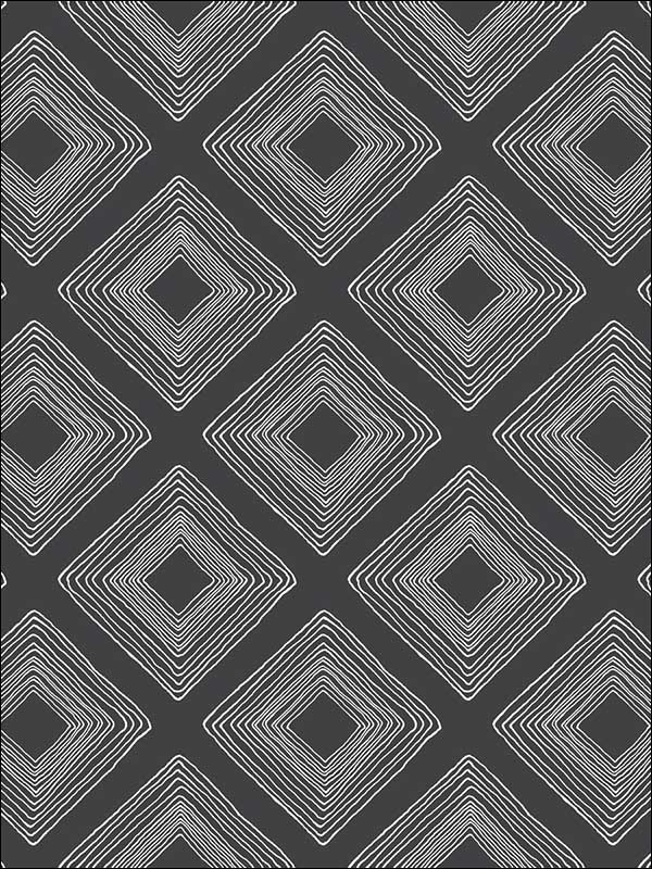 Diamond Sketch wallpaper in white and black color - pattern number ME1576 - by Magnolia Home by Joanna Gaines in the Magnolia Home Vol 2 collection