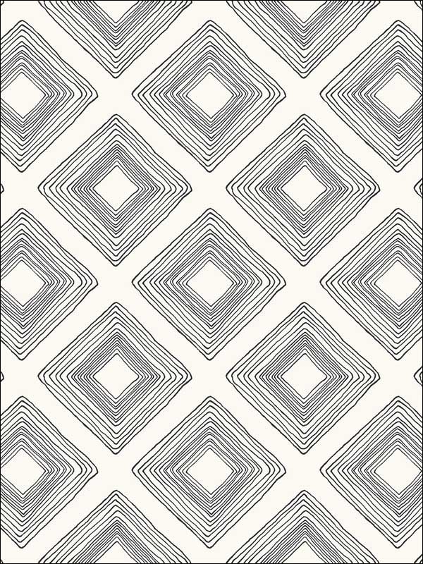 Diamond Sketch wallpaper in black and white color - pattern number ME1579 - by Magnolia Home by Joanna Gaines in the Magnolia Home Vol 2 collection