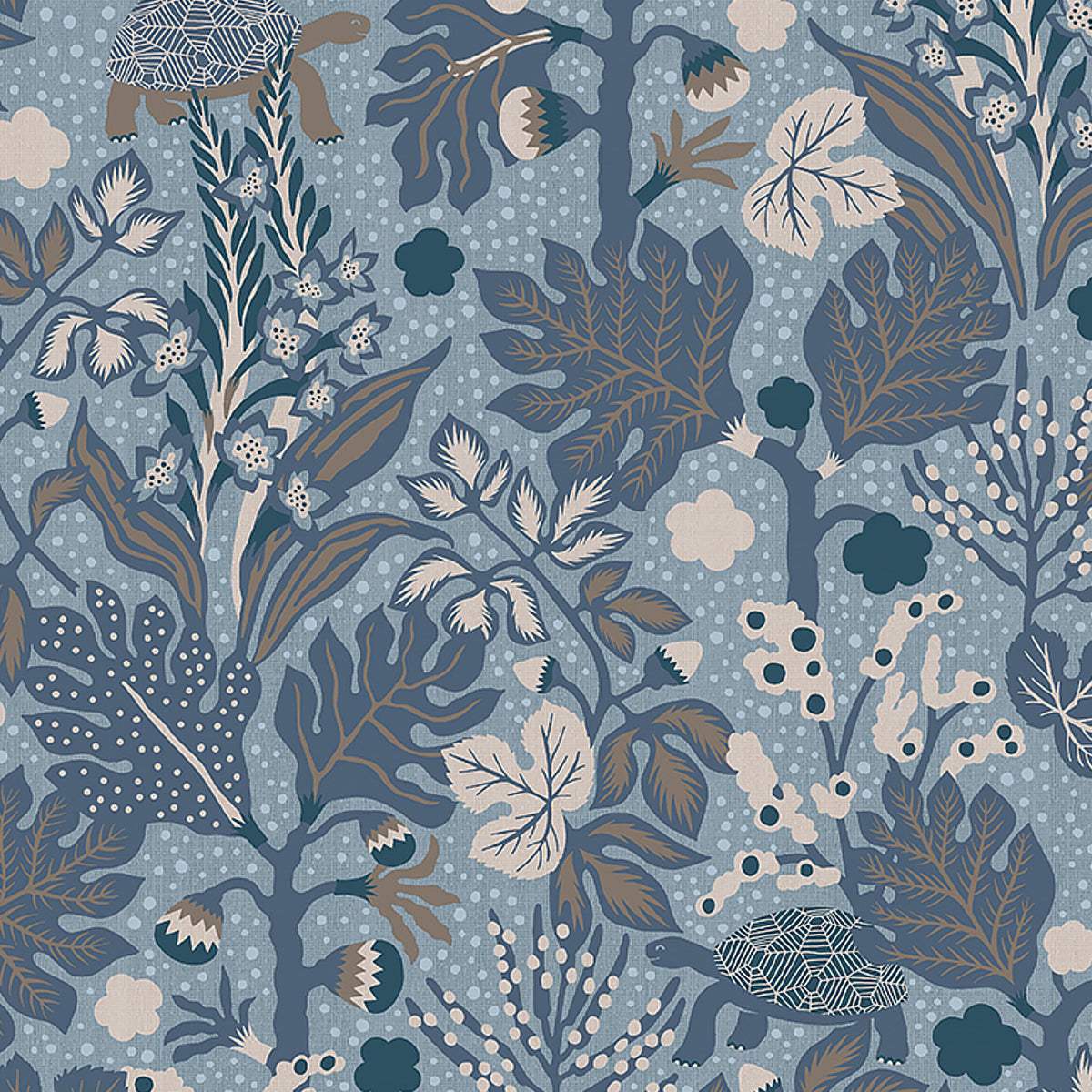 Turgras fabric in blues color - pattern number 2091 - by Schumacher in the Borastapeter collection