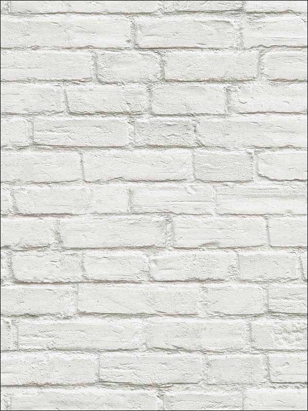 Vintage White Brick Peel and Stick wallpaper in off white color - pattern number AX10800 - by NextWall in the Peel and Stick Wallpaper by Nextwall collection