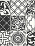 Black and White Graphic Tile Peel and Stick fabric in black and white color - pattern number NW30300 - by NextWall in the Peel and Stick Wallpaper by Nextwall collection