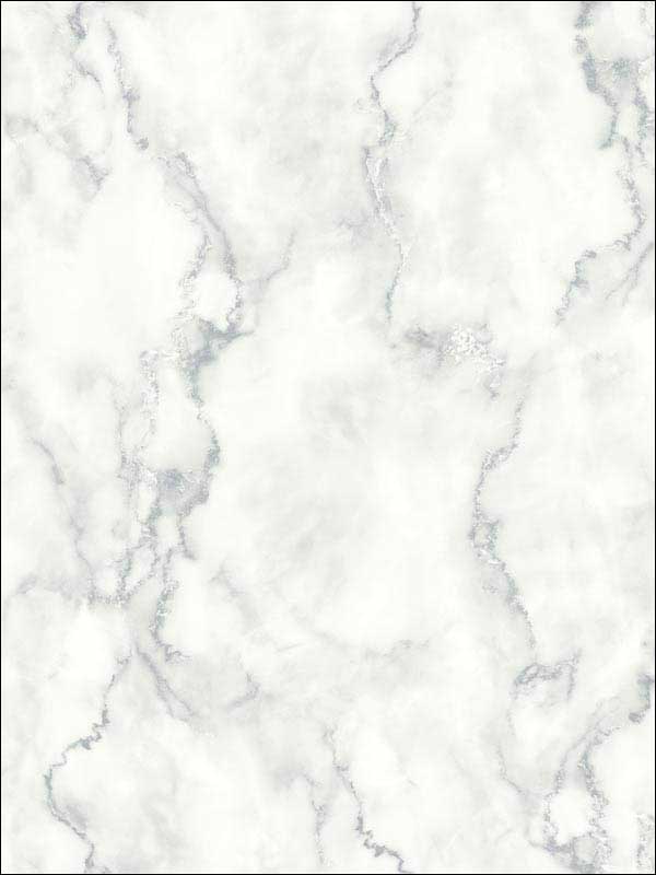Faux Marble Peel and Stick fabric in gray and metallic silver color - pattern number NW30400 - by NextWall in the Peel and Stick Wallpaper by Nextwall collection