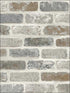 Washed Brick Peel and Stick fabric in soft gray and rust color - pattern number NW30500 - by NextWall in the Peel and Stick Wallpaper by Nextwall collection