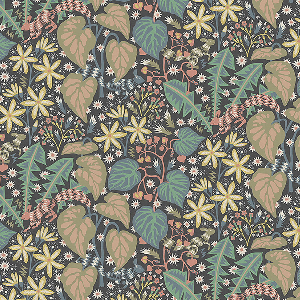 Zingkorre Mural wallpaper in midnight multi color - pattern number 2094 - by Schumacher in the Borastapeter collection