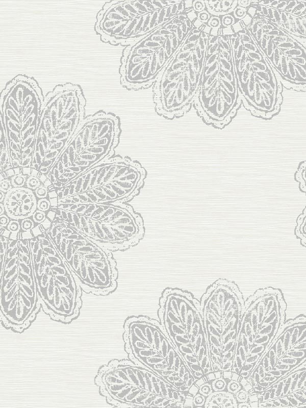 Sol Medallion wallpaper in light grey color - pattern number 2793-24747 - by A Street Prints in the Celadon collection