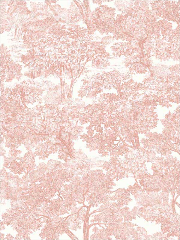 Spinney Toile wallpaper in rose color - pattern number 3115-12544 - by Chesapeake in the Farmhouse collection