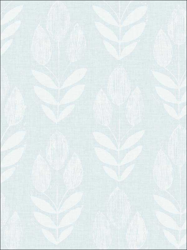Garland Block Tulip wallpaper in light blue color - pattern number 3115-24470 - by Chesapeake in the Farmhouse collection
