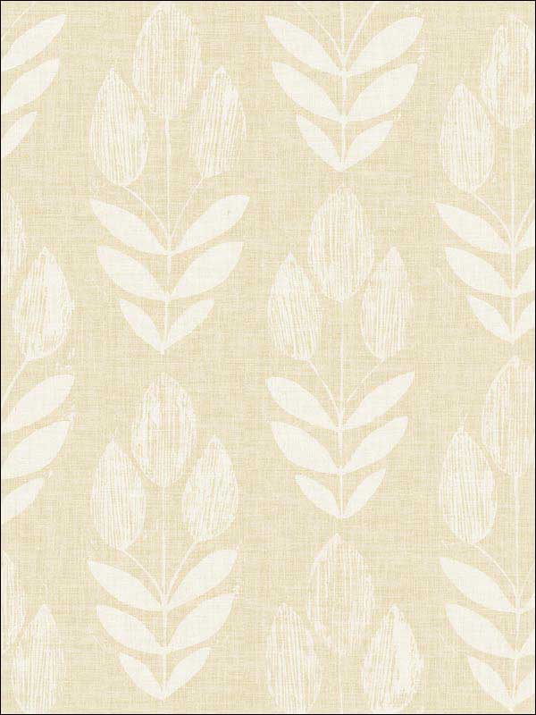 Garland Block Tulip wallpaper in wheat color - pattern number 3115-24471 - by Chesapeake in the Farmhouse collection