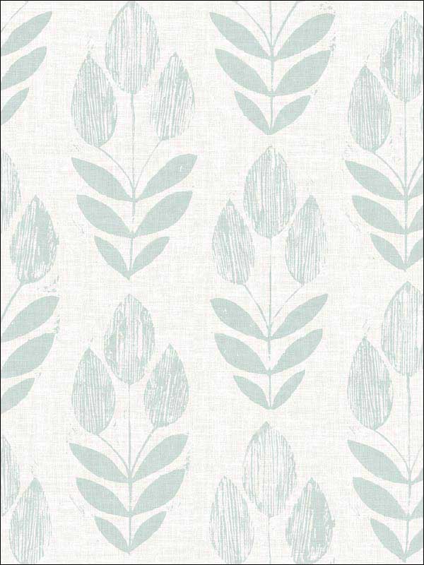 Garland Block Tulip wallpaper in teal color - pattern number 3115-24472 - by Chesapeake in the Farmhouse collection