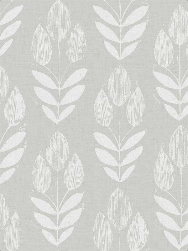 Garland Block Tulip wallpaper in dove color - pattern number 3115-24473 - by Chesapeake in the Farmhouse collection