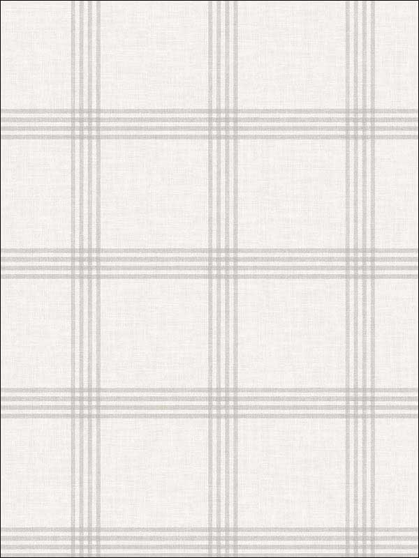 Ester Plaid wallpaper in dove color - pattern number 3115-24478 - by Chesapeake in the Farmhouse collection