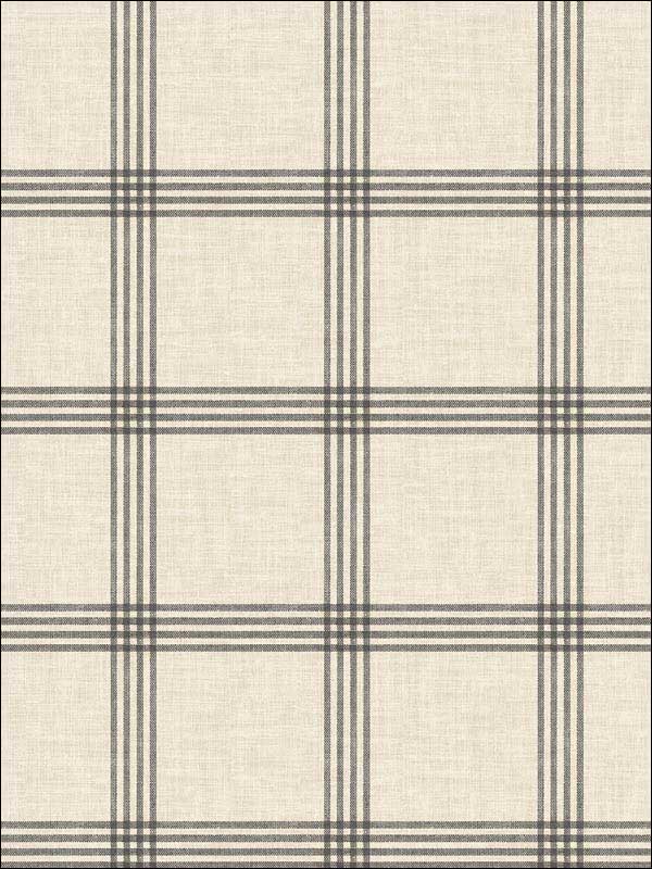Ester Plaid wallpaper in black color - pattern number 3115-24479 - by Chesapeake in the Farmhouse collection