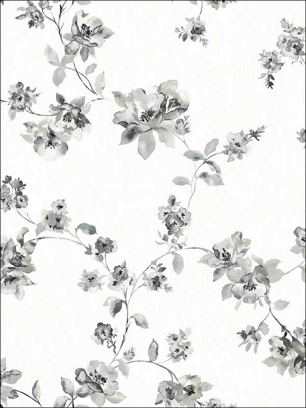 Cyrus Floral fabric in black color - pattern number 3115-24482 - by Chesapeake in the Farmhouse collection