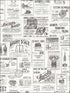 Alden Newspaper fabric in black color - pattern number 3115-64272 - by Chesapeake in the Farmhouse collection
