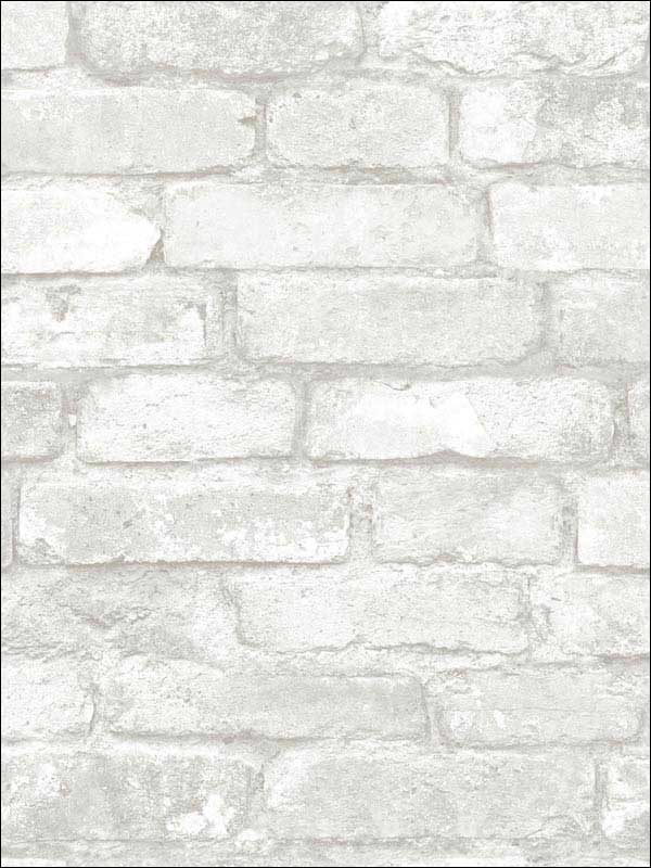 Buchanan Brick Peel and Stick wallpaper in off white color - pattern number 3115-NU1653 - by Chesapeake in the Farmhouse collection