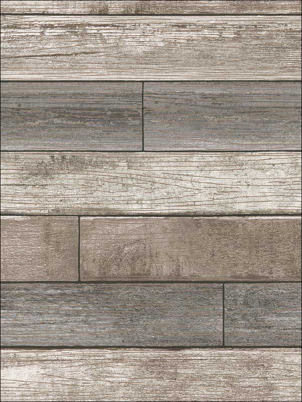 Reclaimed Wood Plank Peel and Stick fabric in natural color - pattern number NU1690 - by Brewster in the NuWallpaper II collection