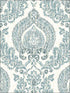 Kensington Damask Peel and Stick fabric in blue color - pattern number NU1702 - by Brewster in the NuWallpaper II collection