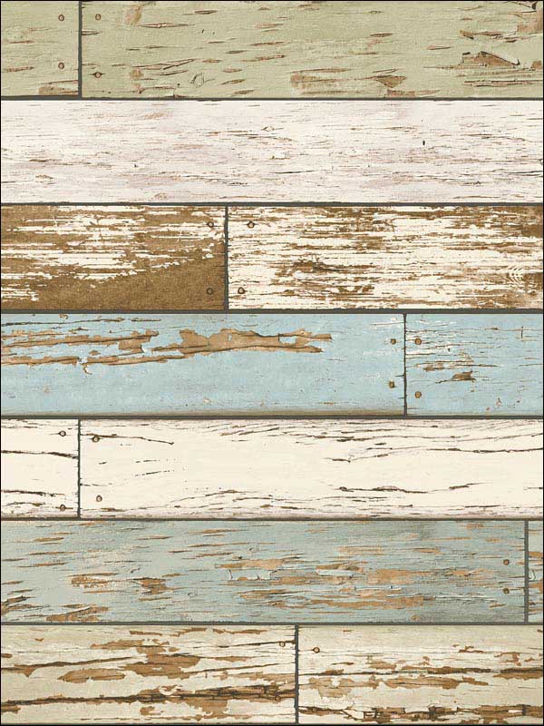 Old Salem Vintage Wood Peel and Stick wallpaper in multicolor color - pattern number NU2188 - by Brewster in the NuWallpaper II collection