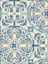 Florentine Tile Peel and Stick fabric in blue color - pattern number NU2235 - by Brewster in the NuWallpaper II collection
