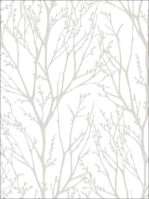 Treetops Peel and Stick fabric in neutral color - pattern number NU2394 - by Brewster in the NuWallpaper II collection