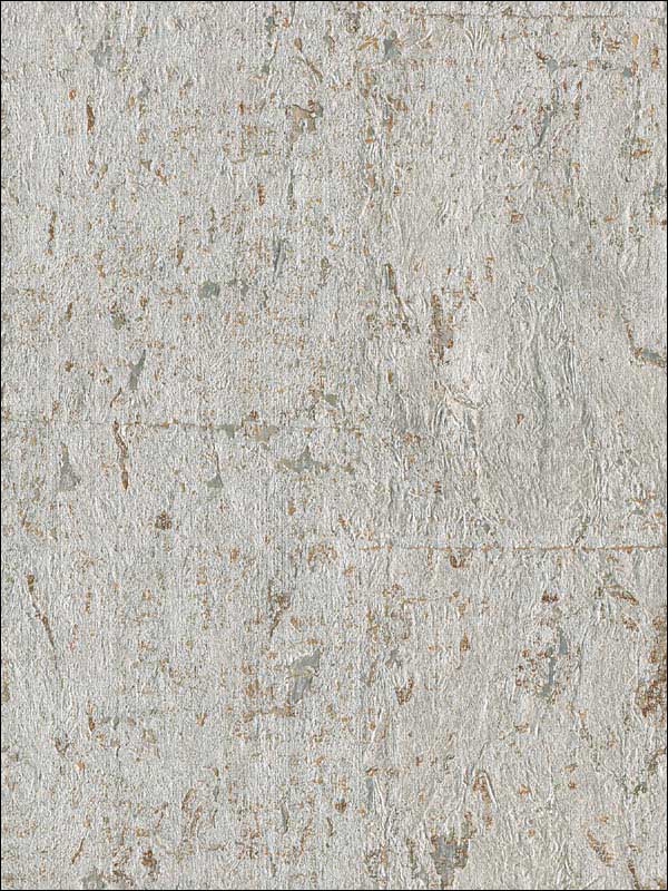 Cork W3319 fabric in silver metallic color - pattern number W3319.11.0 - by Kravet in the Elements Grasscloth collection