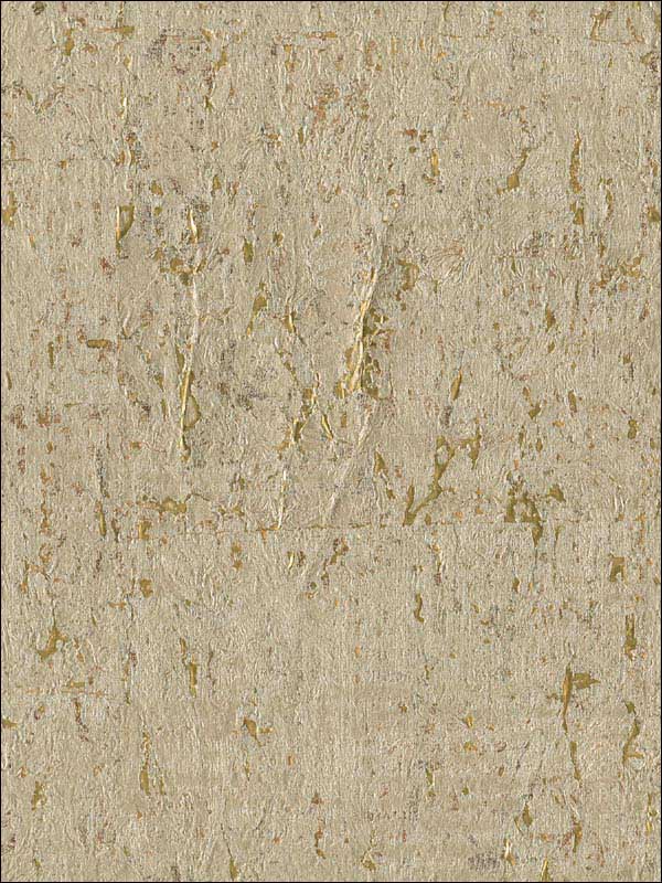 Cork W3319 fabric in gold yellow metallic color - pattern number W3319.404.0 - by Kravet in the Elements Grasscloth collection