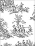 Romantic fabric in toile black white color - pattern number CH22508 - by Patton Norwall in the Manor House by Norwall collection