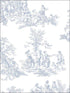 Romantic fabric in toile light blue white color - pattern number CH22510 - by Patton Norwall in the Manor House by Norwall collection
