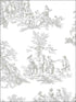 Romantic fabric in toile light grey color - pattern number CH28245 - by Patton Norwall in the Manor House by Norwall collection