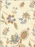 Jacobean Floral fabric in blue ochre red green color - pattern number GC29831 - by Patton Norwall in the Manor House by Norwall collection