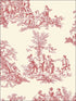 Romantic fabric in toile red cream color - pattern number GC29851 - by Patton Norwall in the Manor House by Norwall collection