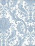 Jacobean Paisley fabric in dark blue light blue pearl white color - pattern number MD29431 - by Patton Norwall in the Manor House by Norwall collection