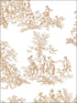 Romantic fabric in toile metallic gold color - pattern number MH36501 - by Patton Norwall in the Manor House by Norwall collection