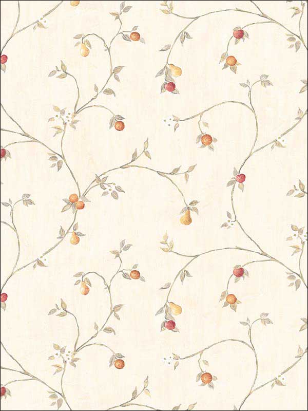 Fruit Trail fabric in red cream taupe color - pattern number CK36609 - by Patton Norwall in the Creative Kitchens collection