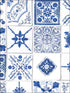 Morrocan Tiles fabric in blue color - pattern number CK36621 - by Patton Norwall in the Creative Kitchens collection