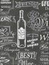Chalkboard fabric in black color - pattern number CK36631 - by Patton Norwall in the Creative Kitchens collection
