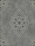 Medallion fabric in gray black metallic silver raised ink color - pattern number 1730200 - by Seabrook in the Mercury by Etten Gallerie collection