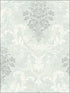 Damask fabric in blue white metallic silver raised ink color - pattern number 1730502 - by Seabrook in the Mercury by Etten Gallerie collection